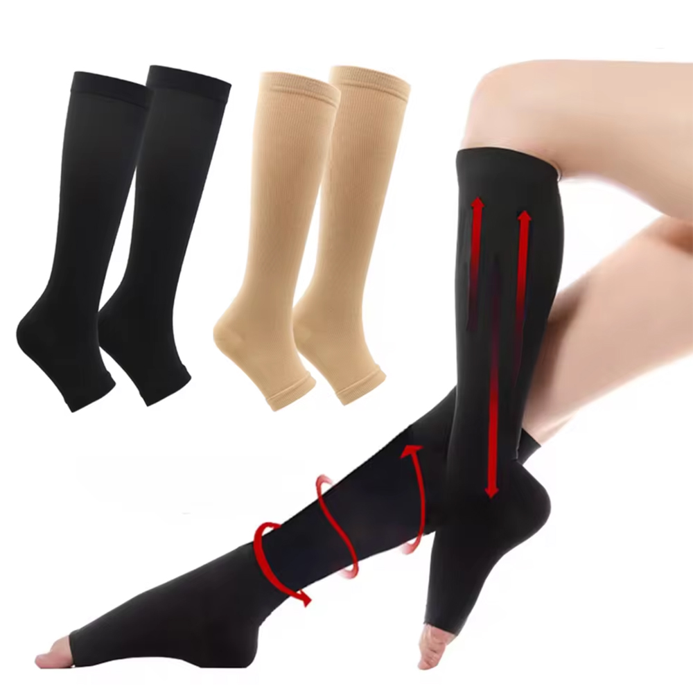 Compression Sock Medical - Varisli Damarları Şekillendirmek İçin Açık Burunlu,
